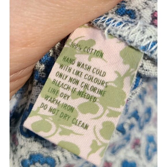 Vtg Free People Babydoll Top Sz 2 Y2K NWT Blue Gypsy Boho Crochet Cotton RARE - Picture 8 of 14